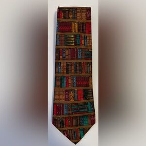 Book Shelf Mens Tie Book Worm Teacher Gifts Literature Necktie Booklover